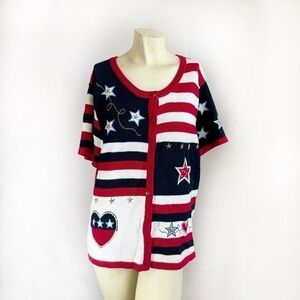 Knit & Pearl Knitted Americana Vintage Sweater